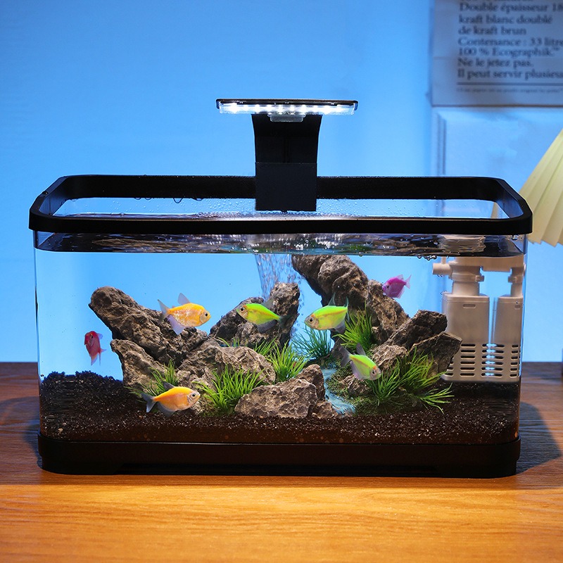 Fish Aquarium Home - Aquário de mesa com filtro circulante,