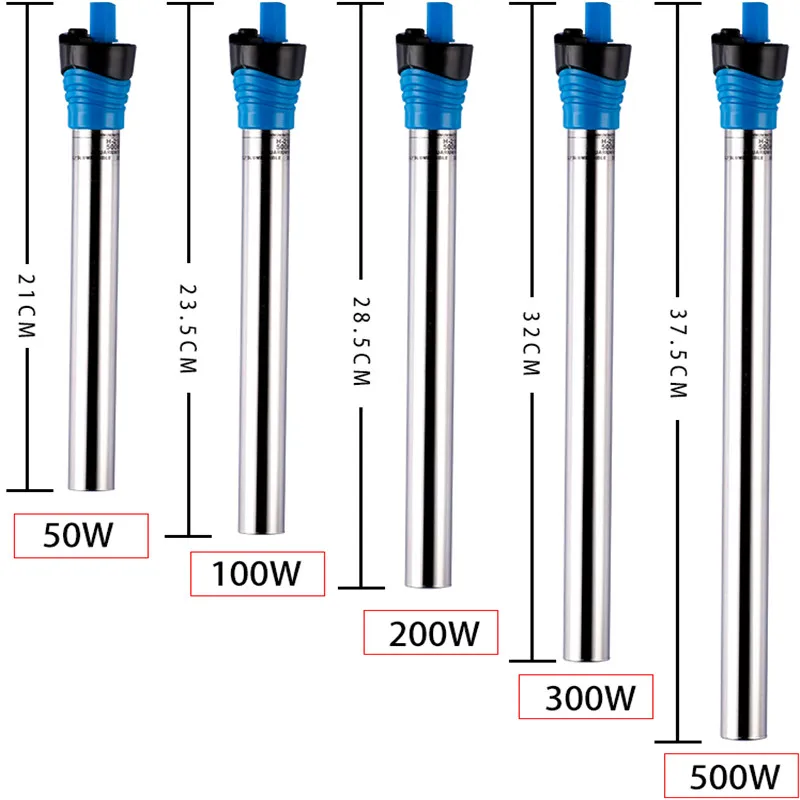 Fish Tank Heater - Aquecedor submersível para aquário, 50w/100w/200w/300w/500w, tanque